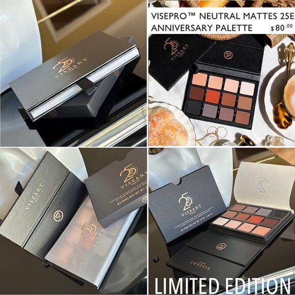 Viseart LIMITED EDITION VisePRO Neutral Mattes 25e Anniversary Eyeshadow Palette - Picture 1 of 12